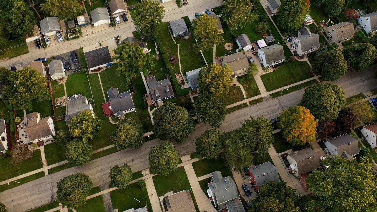 Arial View of Homes in the US Northeast 